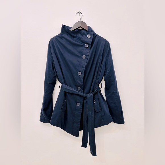 Soaked in Luxury navy belted jacket. Size S. - Picture 5 of 7